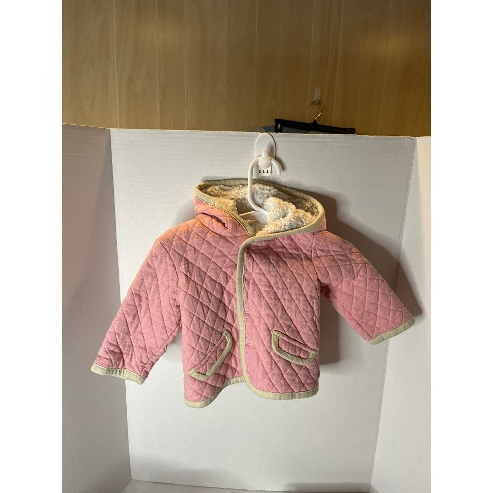 Cherokee Pink Quilted Hooded Jacket 9 Months